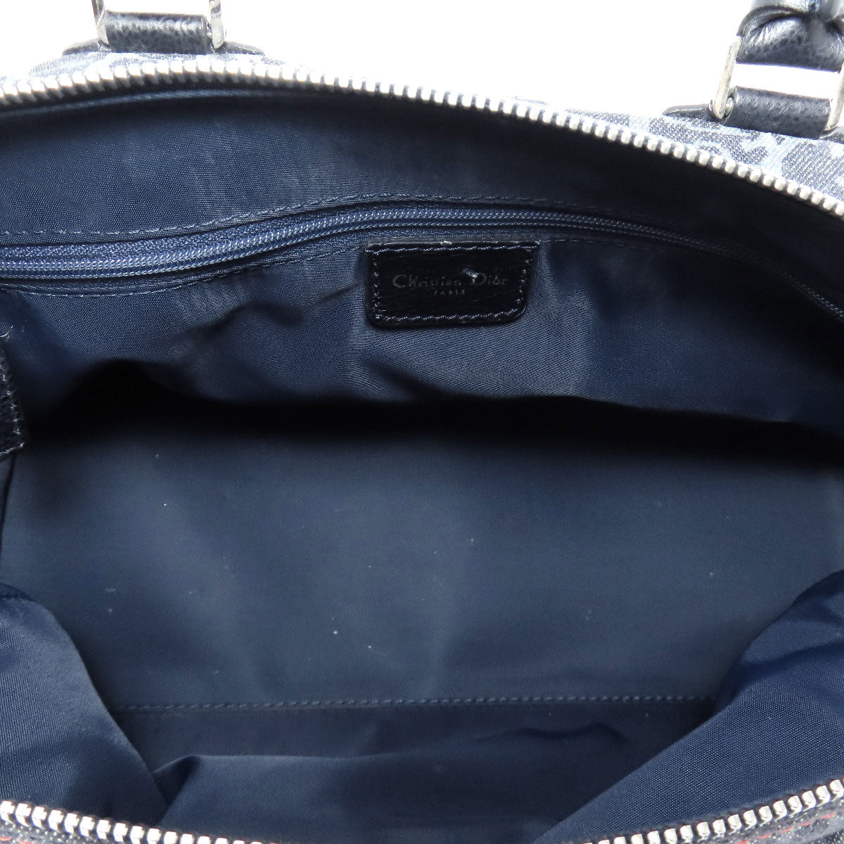 CHRISTIAN DIOR Trotter pattern Handbag Canvas LeatherLadies [Used]