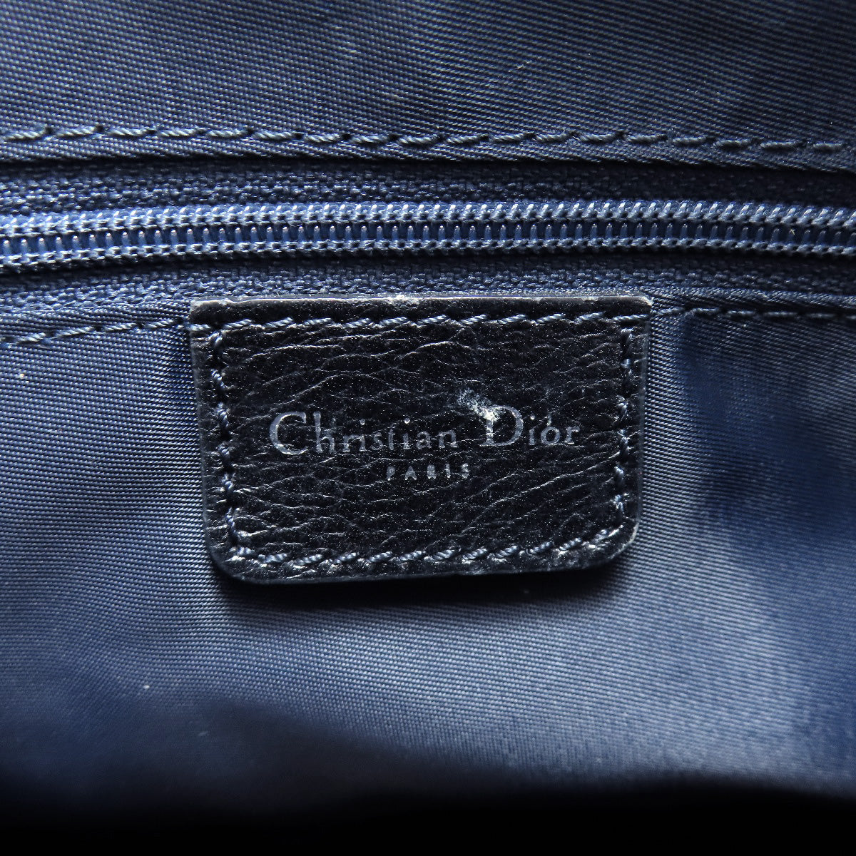 CHRISTIAN DIOR Trotter pattern Handbag Canvas LeatherLadies [Used]