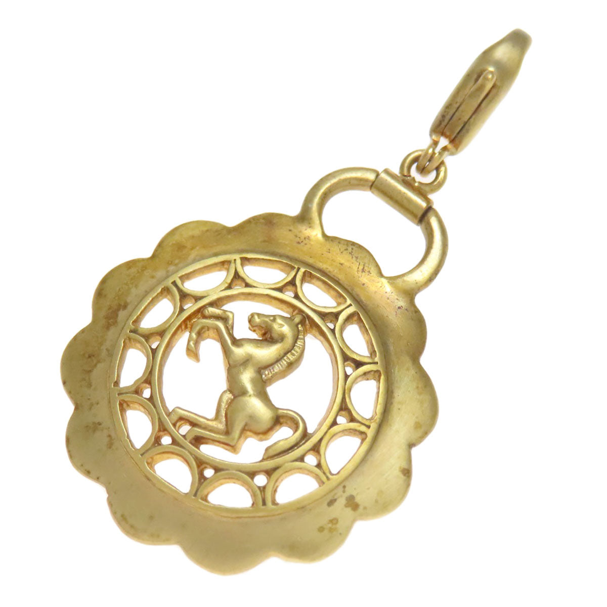 HERMES Horse motif Pendant top charm Metal Ladies [Used]