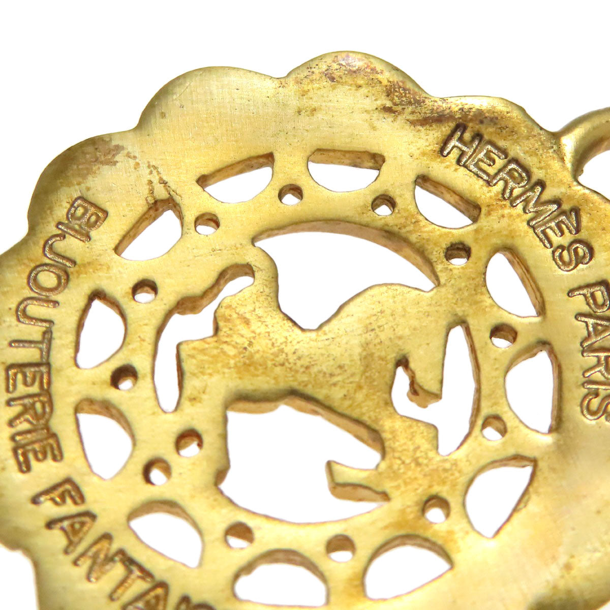 HERMES Horse motif Pendant top charm Metal Ladies [Used]