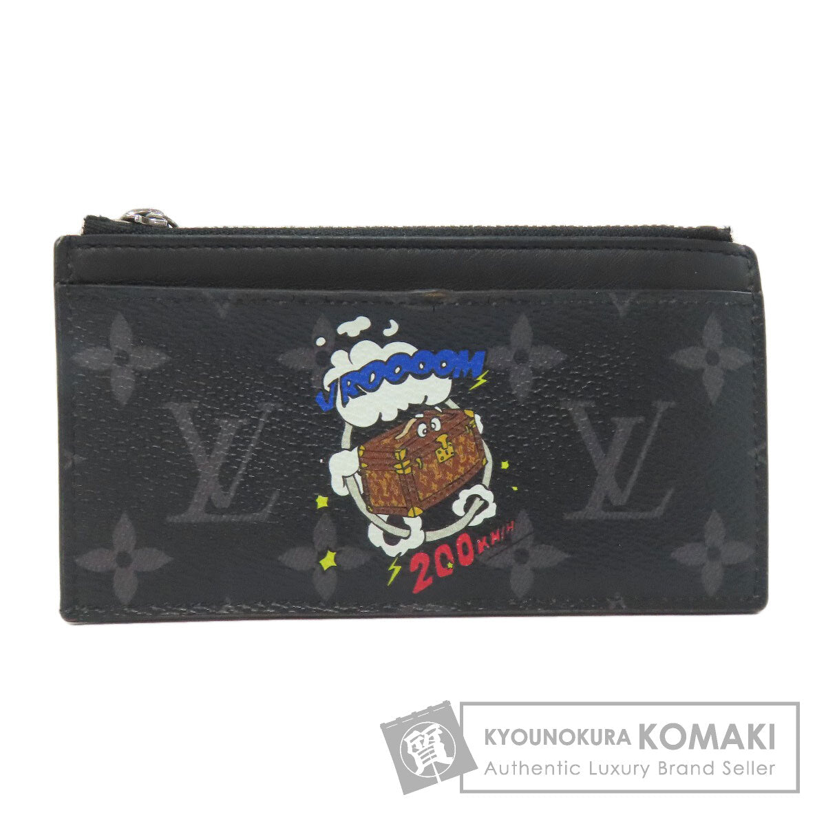 LOUIS VUITTON M80994 Zippy Dragonne Trunk Print coin purse Monogram Eclipse Ladies [Used]