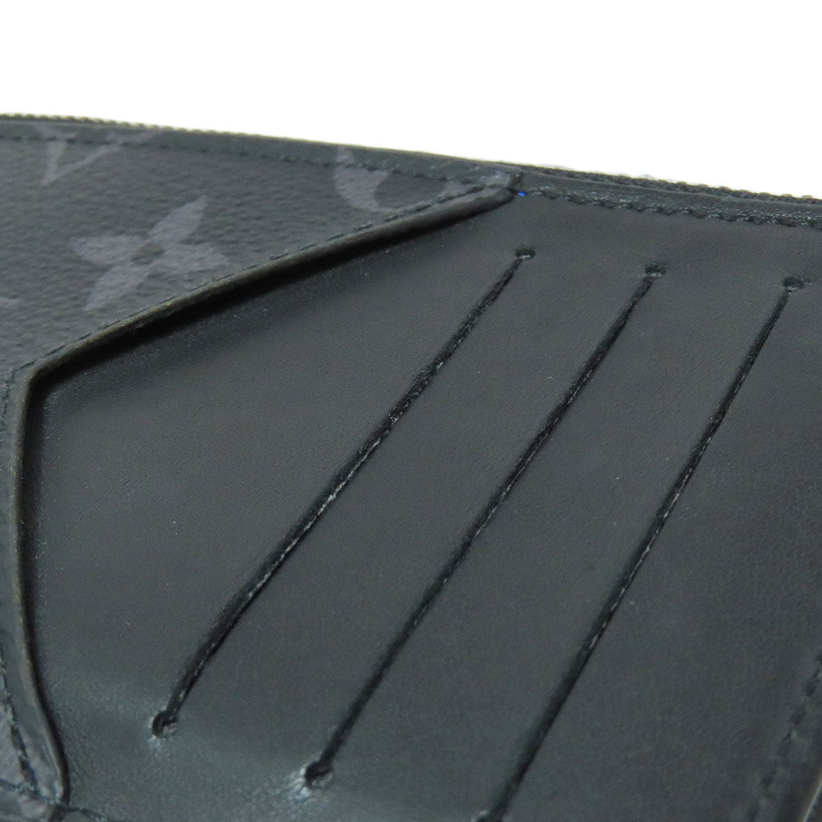 LOUIS VUITTON M80994 Zippy Dragonne Trunk Print coin purse Monogram Eclipse Ladies [Used]