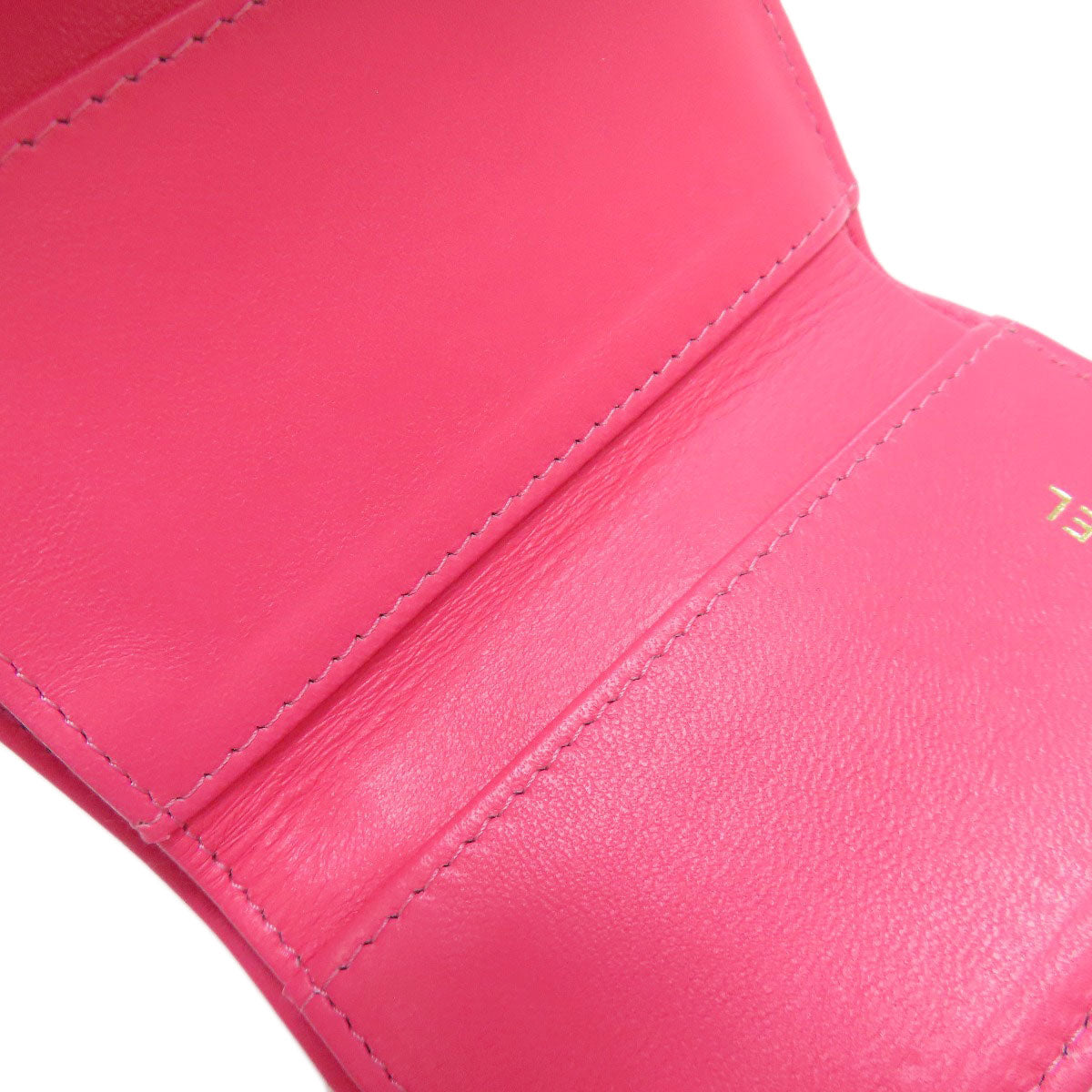 CHANEL Tri-fold Boy Chanel GoldHardware Bifold Wallet with Coin Pocket Calf Ladies [Used]