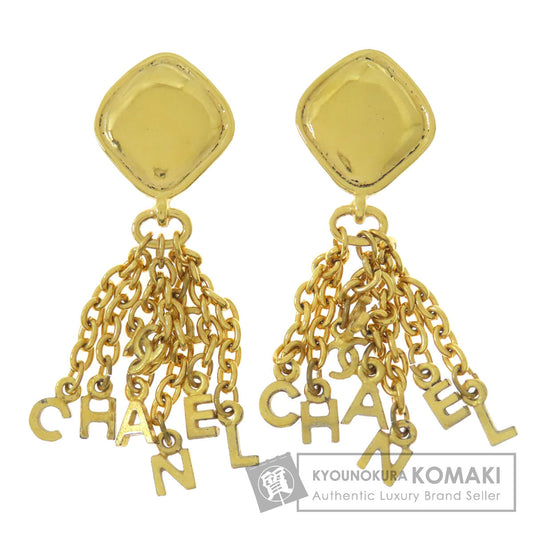 CHANEL Logo Chain Earring Metal Ladies [Used]