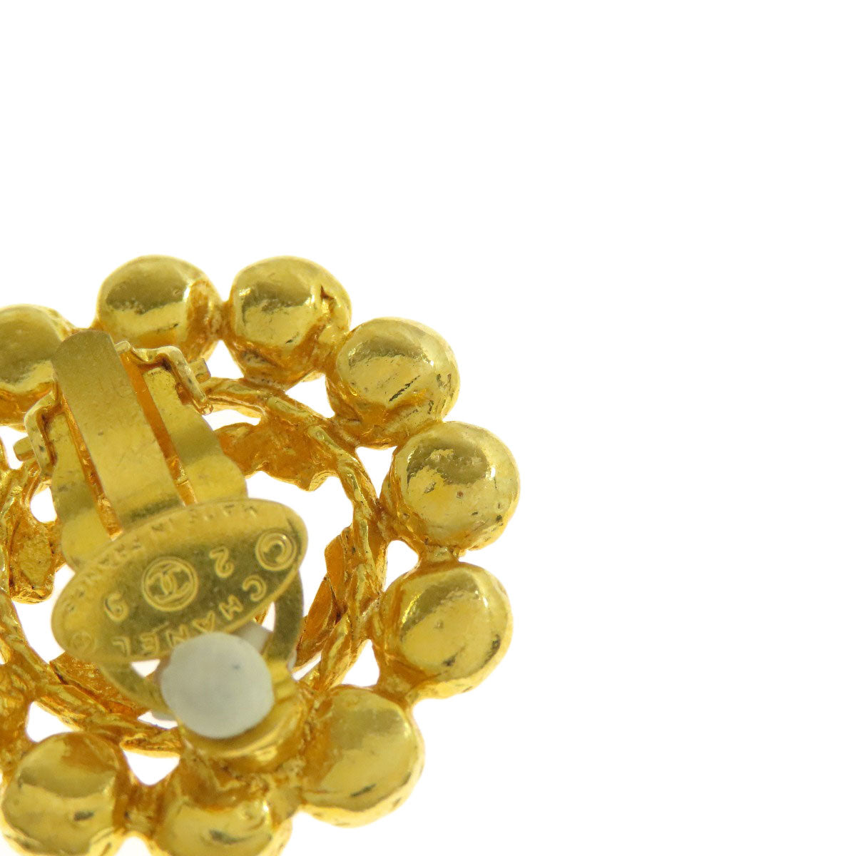 CHANEL COCO Mark rhinestone Earring Metal Ladies [Used]