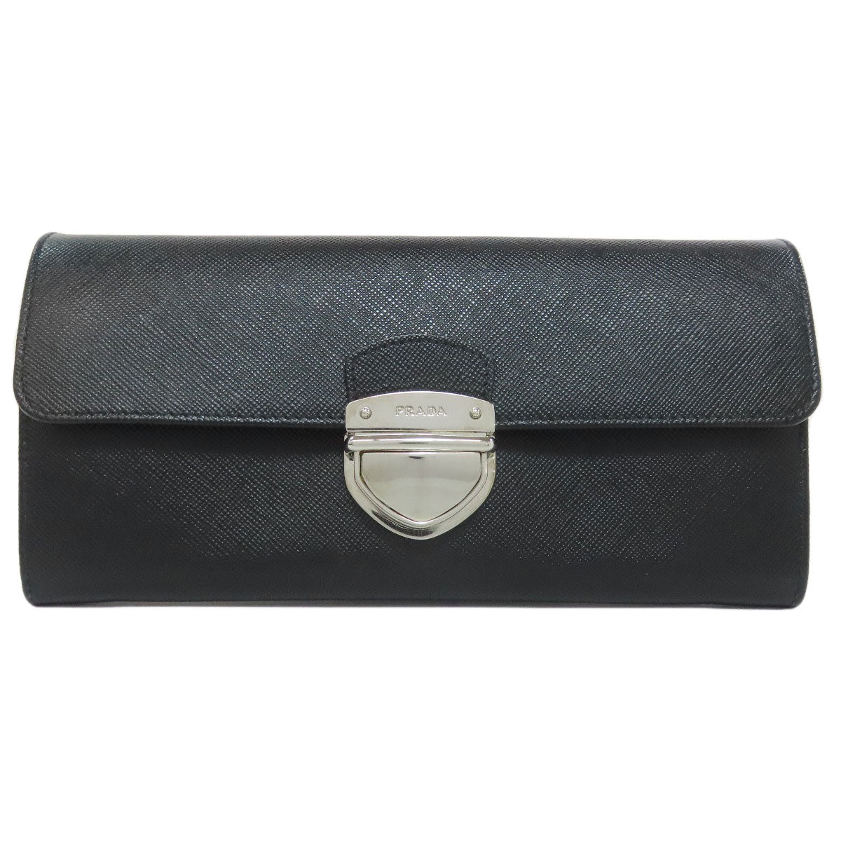PRADA 1M1037 logo Long wallet (with coin pocket) Safiano Ladies [Used]