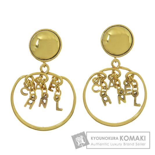 CHANEL Logo hoop Earring Metal Ladies [Used]