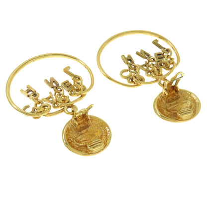 CHANEL Logo hoop Earring Metal Ladies [Used]