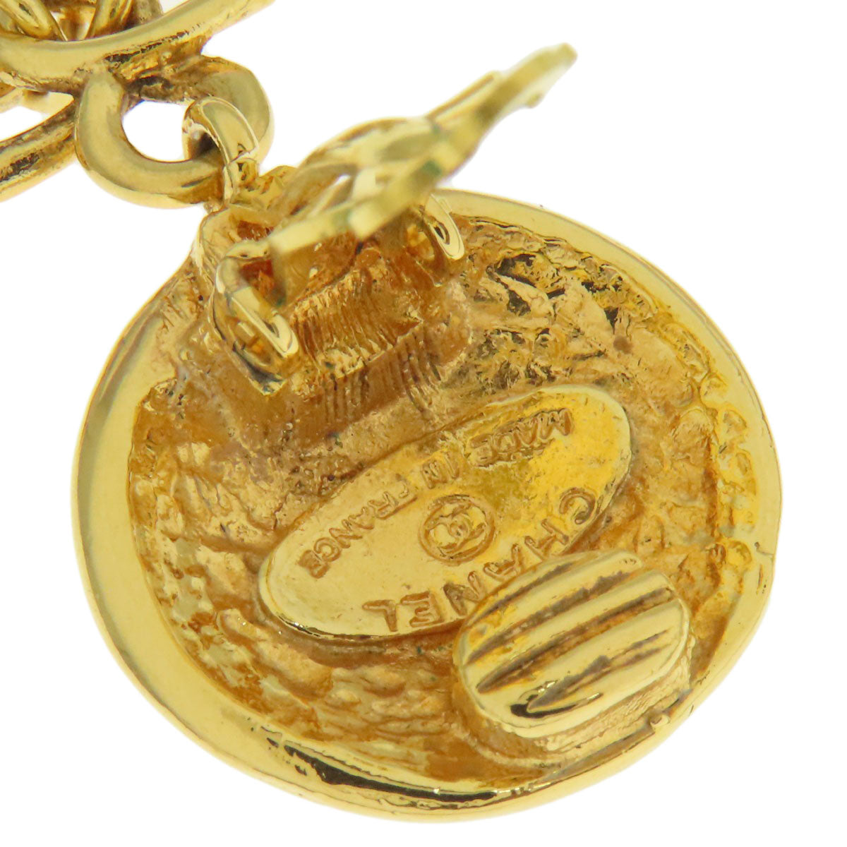 CHANEL Logo hoop Earring Metal Ladies [Used]