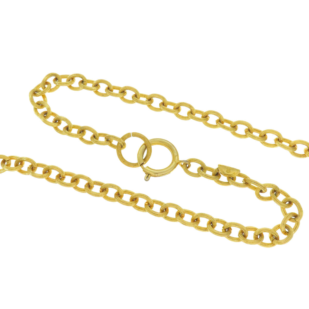 CHANEL Relief Matelasse Frame Round Reversible Pendant Necklace Ladies [Used]