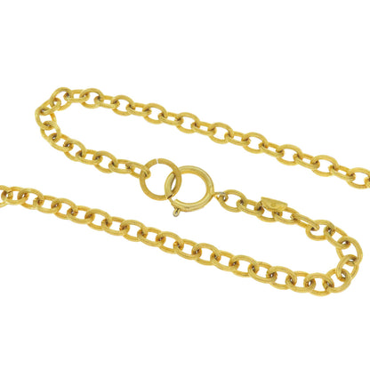 CHANEL Relief Matelasse Frame Round Reversible Pendant Necklace Ladies [Used]