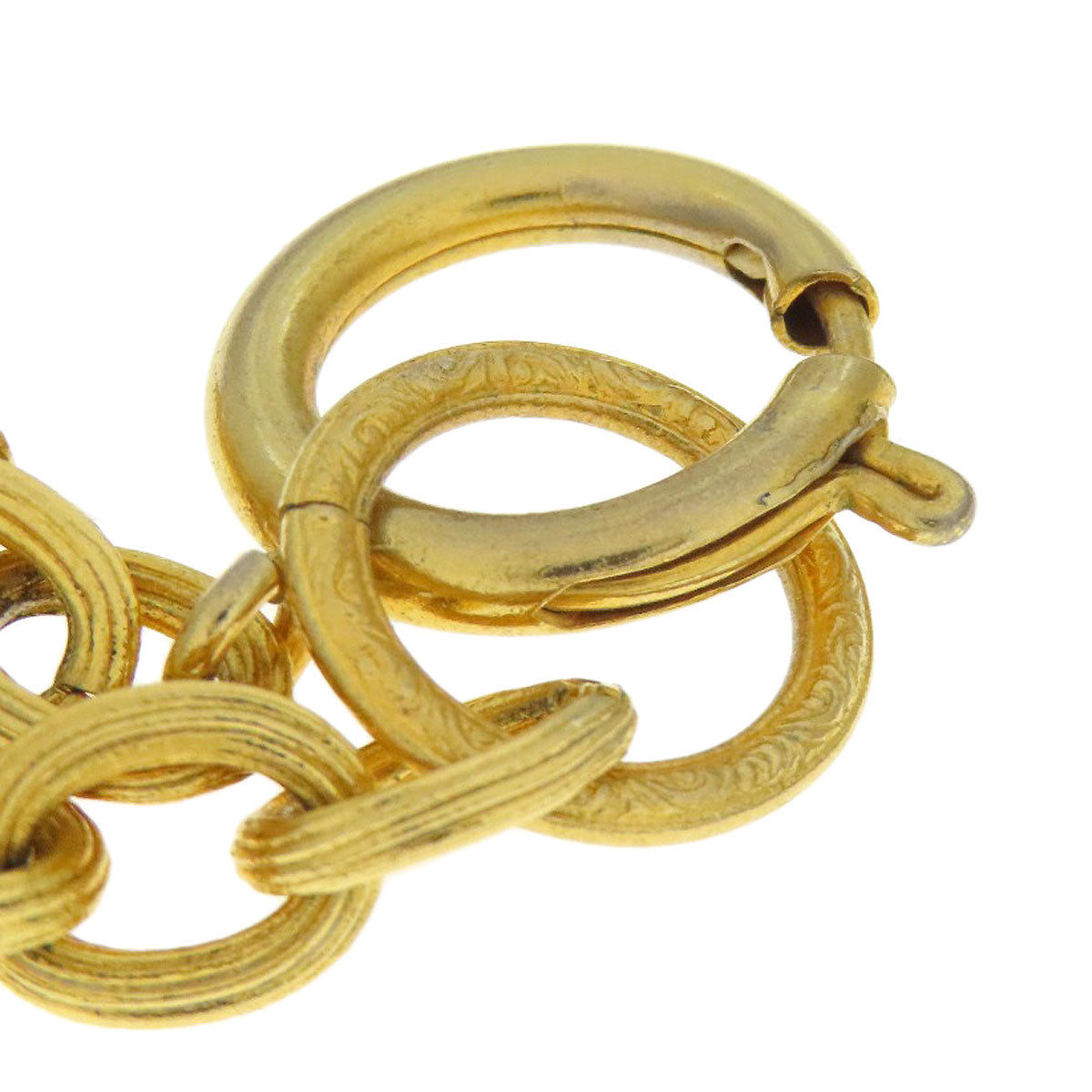 CHANEL Relief Matelasse Frame Round Reversible Pendant Necklace Ladies [Used]