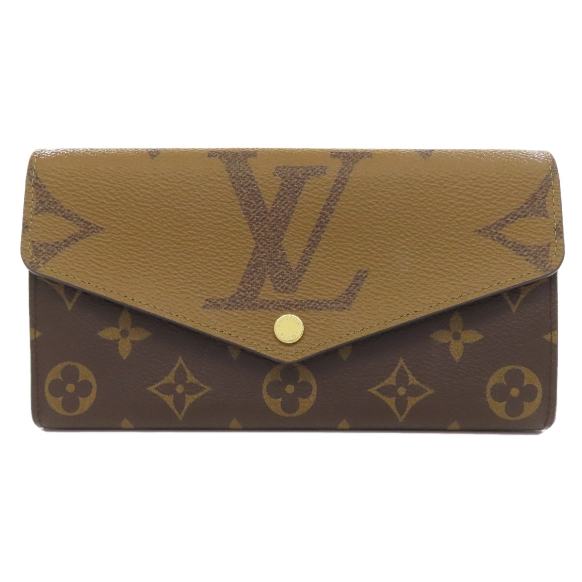 LOUIS VUITTON M80726 Portefeiulle Â· Sarah Long wallet (with coin pocket) Monogram reverse Ladies [Used]