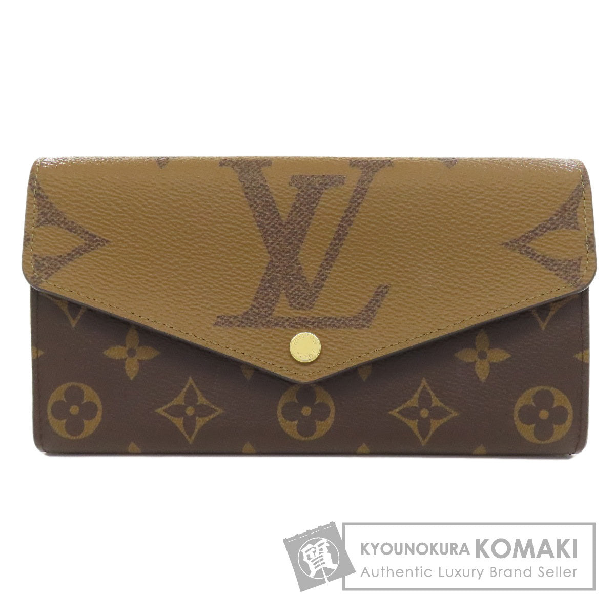 LOUIS VUITTON M80726 Portefeiulle Â· Sarah Long wallet (with coin pocket) Monogram reverse Ladies [Used]