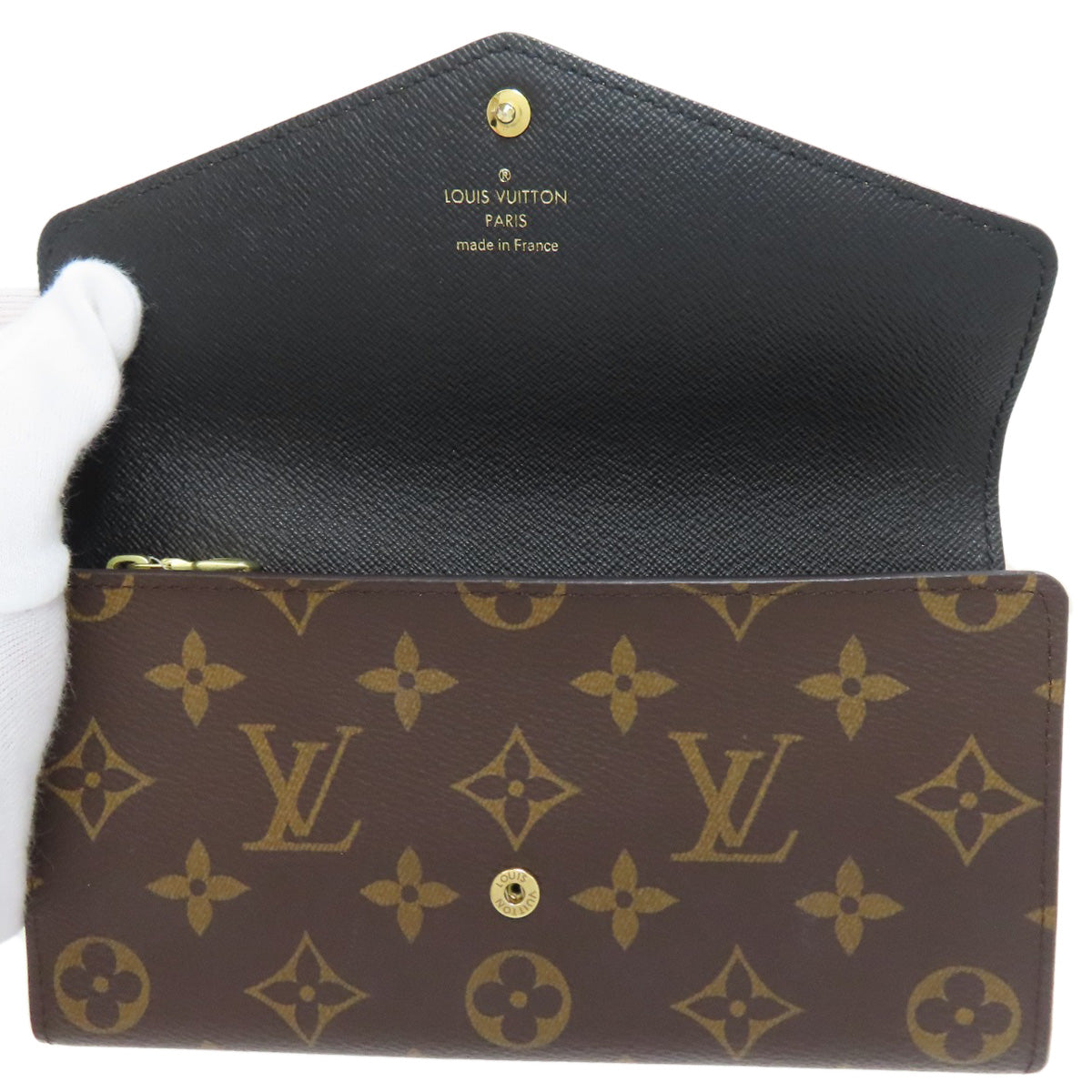 LOUIS VUITTON M80726 Portefeiulle Â· Sarah Long wallet (with coin pocket) Monogram reverse Ladies [Used]
