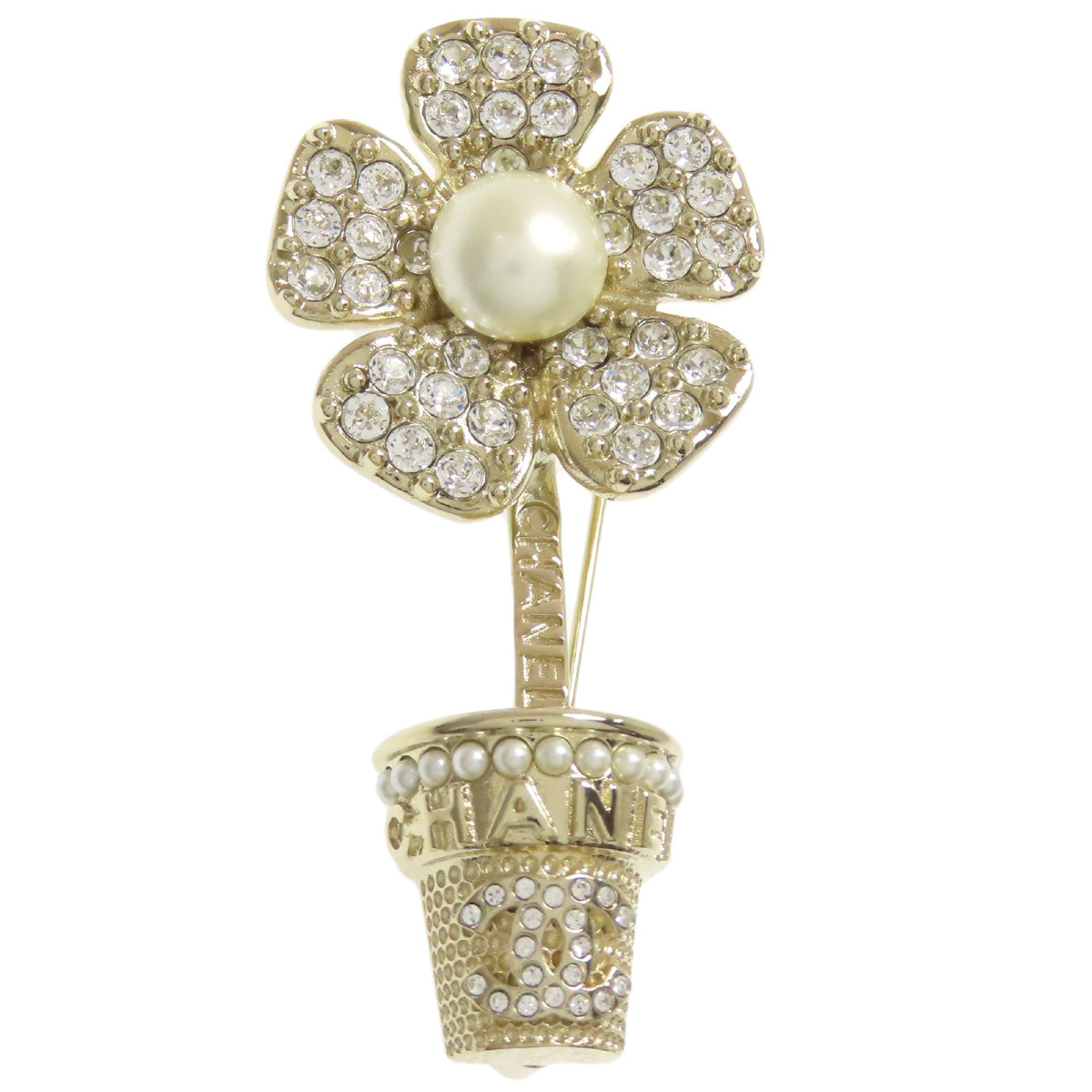 CHANEL flour Brooch Metal Ladies [Used]