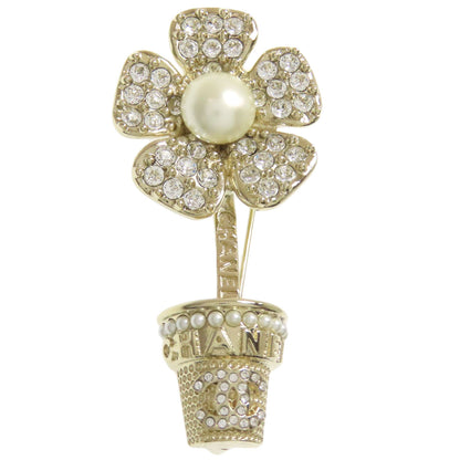 CHANEL flour Brooch Metal Ladies [Used]