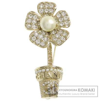 CHANEL flour Brooch Metal Ladies [Used]