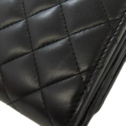 CHANEL Matelasse SilverHardware Long wallet (with coin pocket) Lambskin Ladies [Used]