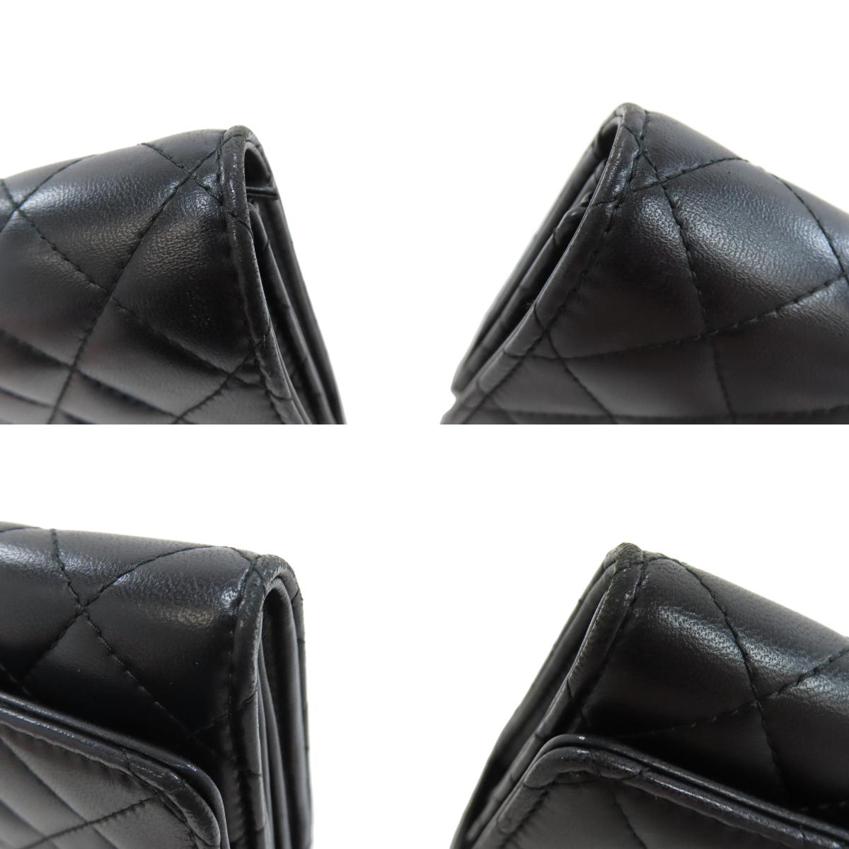 CHANEL Matelasse SilverHardware Long wallet (with coin pocket) Lambskin Ladies [Used]