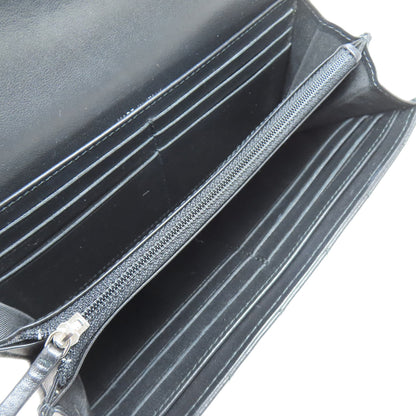 CHANEL Matelasse SilverHardware Long wallet (with coin pocket) Lambskin Ladies [Used]