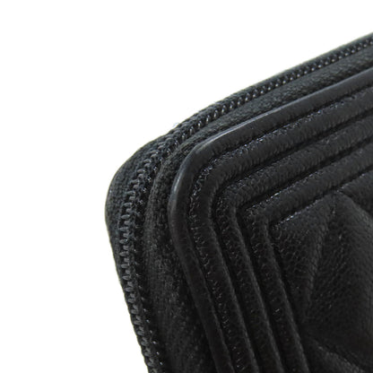 CHANEL Boy Chanel SilverHardware Long wallet (with coin pocket) Calf Ladies [Used]