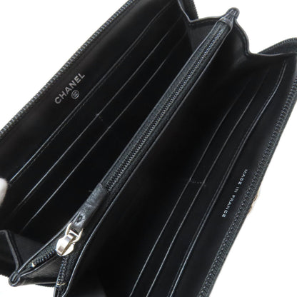 CHANEL Boy Chanel SilverHardware Long wallet (with coin pocket) Calf Ladies [Used]