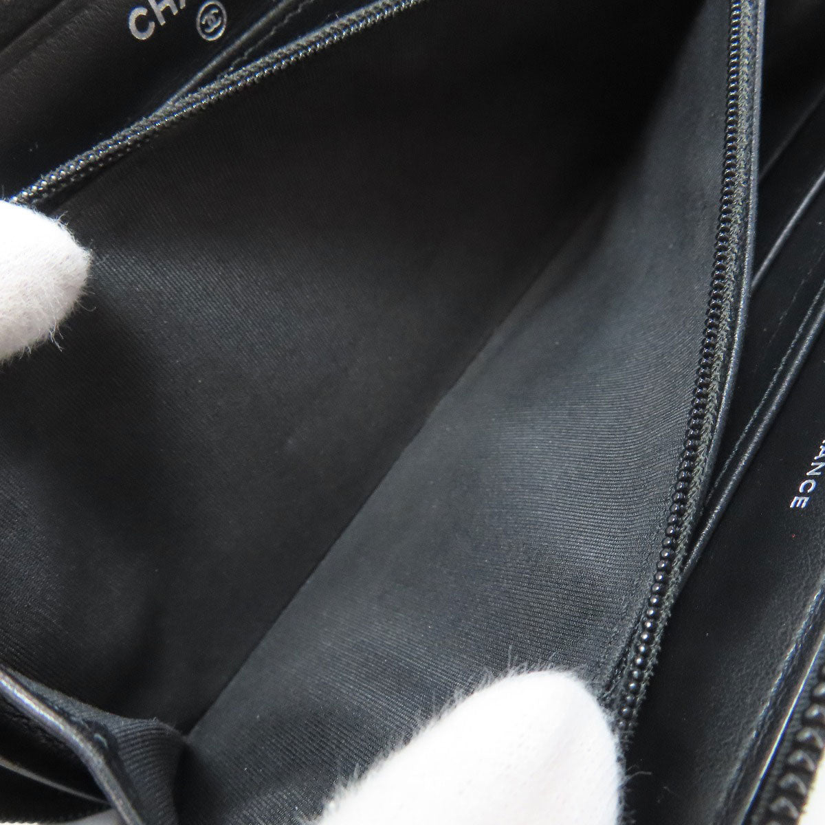 CHANEL Boy Chanel SilverHardware Long wallet (with coin pocket) Calf Ladies [Used]