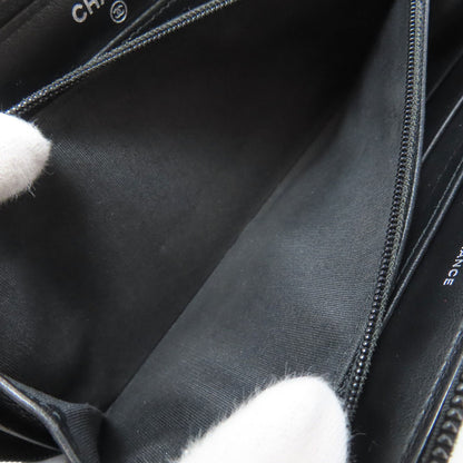 CHANEL Boy Chanel SilverHardware Long wallet (with coin pocket) Calf Ladies [Used]