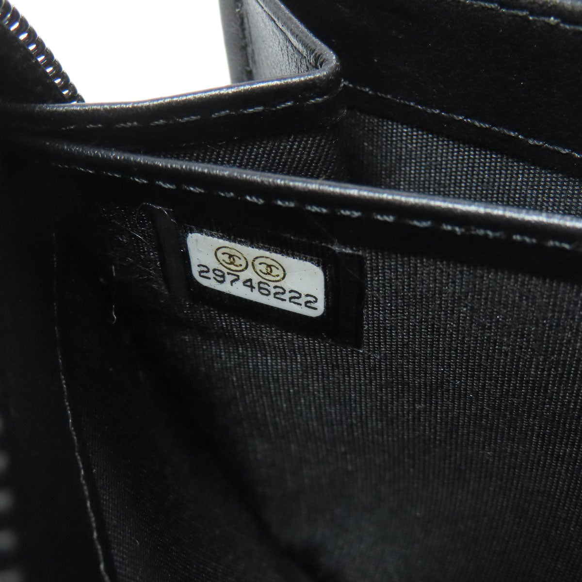 CHANEL Boy Chanel SilverHardware Long wallet (with coin pocket) Calf Ladies [Used]