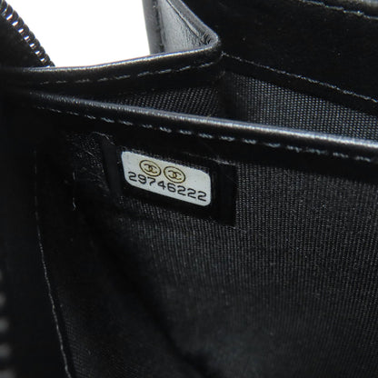 CHANEL Boy Chanel SilverHardware Long wallet (with coin pocket) Calf Ladies [Used]