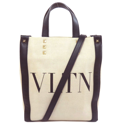 VALENTINO Studs 2WAY Handbag Canvas Ladies [Used]