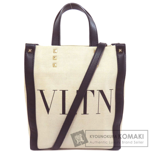 VALENTINO Studs 2WAY Handbag Canvas Ladies [Used]