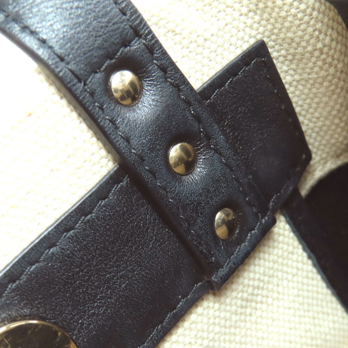 VALENTINO Studs 2WAY Handbag Canvas Ladies [Used]