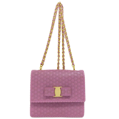 Salvatore Ferragamo Vara ribbon Shoulder Bag Leather Ladies [Used]