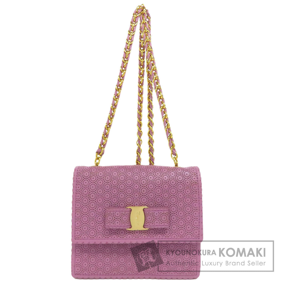 Salvatore Ferragamo Vara ribbon Shoulder Bag Leather Ladies [Used]