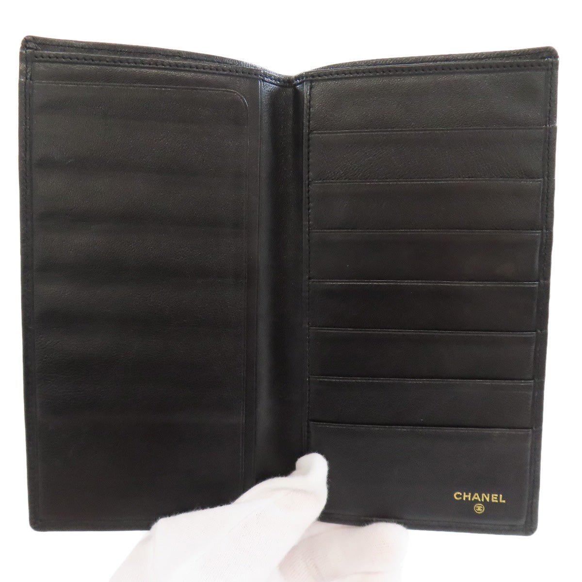 CHANEL stitch Long wallet (with coin pocket) Calf Ladies [Used]