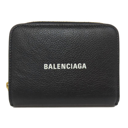 BALENCIAGA 650871 logo Bifold Wallet with Coin Pocket Leather Ladies [Used]