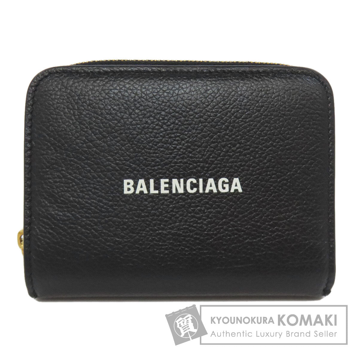 BALENCIAGA 650871 logo Bifold Wallet with Coin Pocket Leather Ladies [Used]