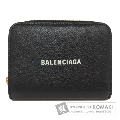 BALENCIAGA 650871 logo Bifold Wallet with Coin Pocket Leather Ladies [Used]