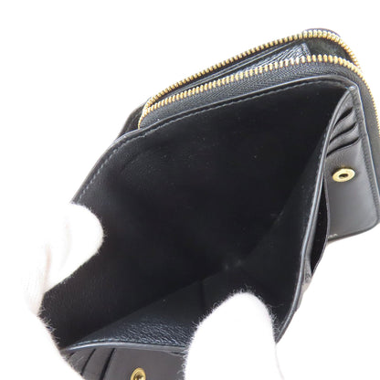 BALENCIAGA 650871 logo Bifold Wallet with Coin Pocket Leather Ladies [Used]