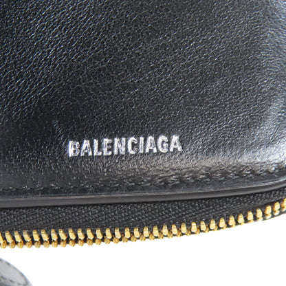 BALENCIAGA 650871 logo Bifold Wallet with Coin Pocket Leather Ladies [Used]