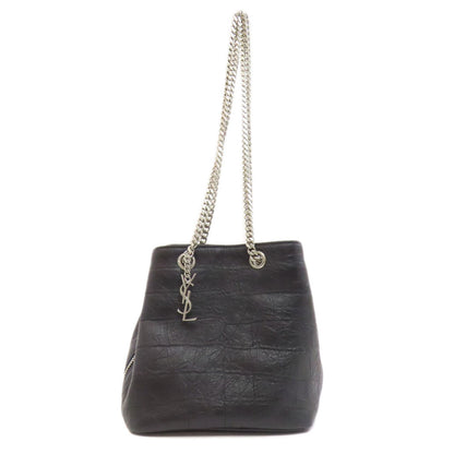 SAINT LAURENT Embossed Chain Shoulder Bag Leather Ladies [Used]