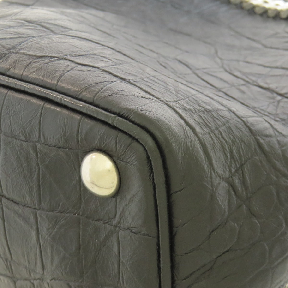 SAINT LAURENT Embossed Chain Shoulder Bag Leather Ladies [Used]