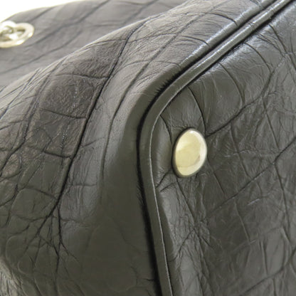 SAINT LAURENT Embossed Chain Shoulder Bag Leather Ladies [Used]