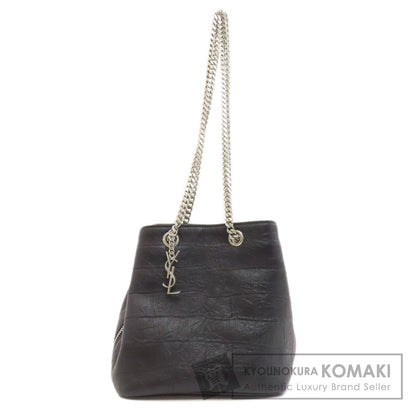 SAINT LAURENT Embossed Chain Shoulder Bag Leather Ladies [Used]