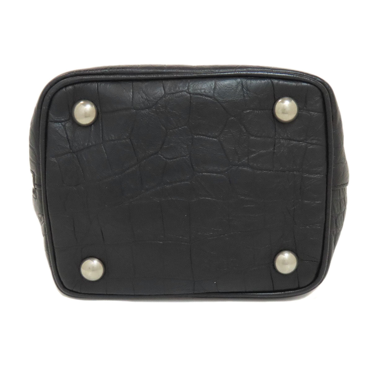 SAINT LAURENT Embossed Chain Shoulder Bag Leather Ladies [Used]