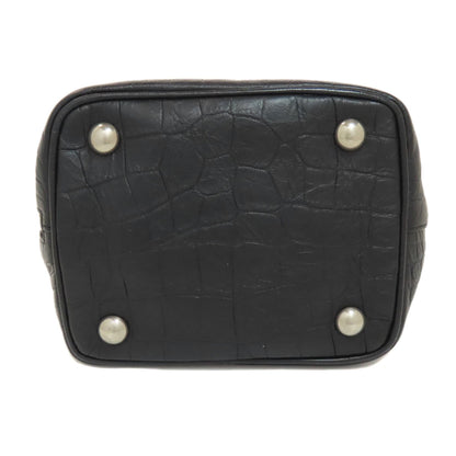 SAINT LAURENT Embossed Chain Shoulder Bag Leather Ladies [Used]