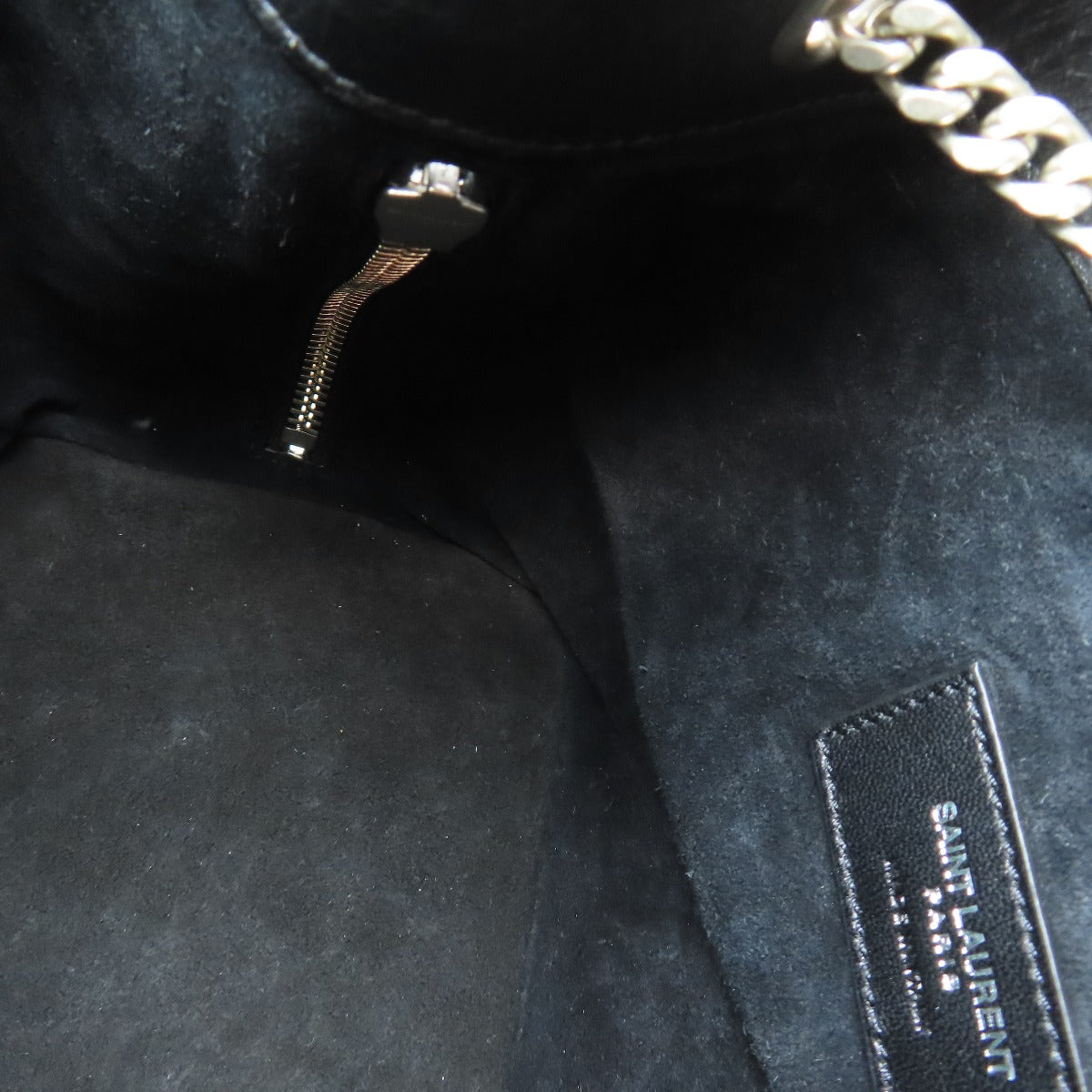 SAINT LAURENT Embossed Chain Shoulder Bag Leather Ladies [Used]