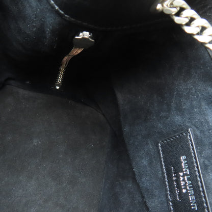SAINT LAURENT Embossed Chain Shoulder Bag Leather Ladies [Used]
